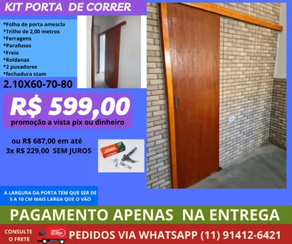 porta de correr com fechadura cod 85lç