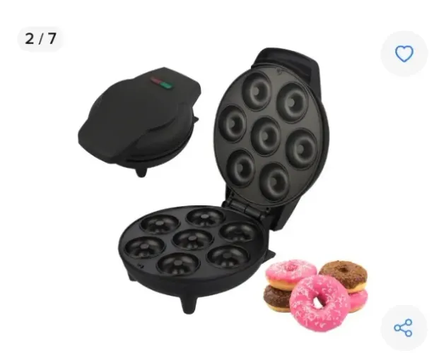 Máquina de donuts e waffle, ambas na cor preta.