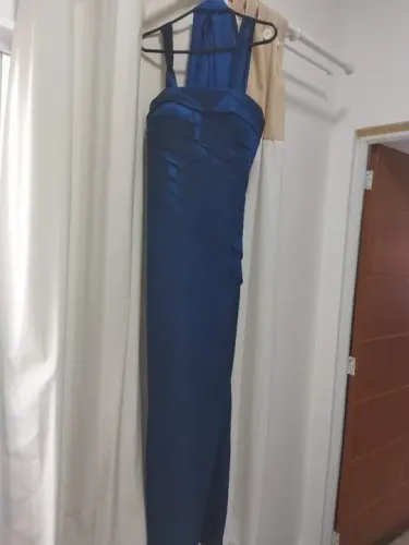 Vestido de festa casamento madrinha convidada azul 42 Helvana guerreiro