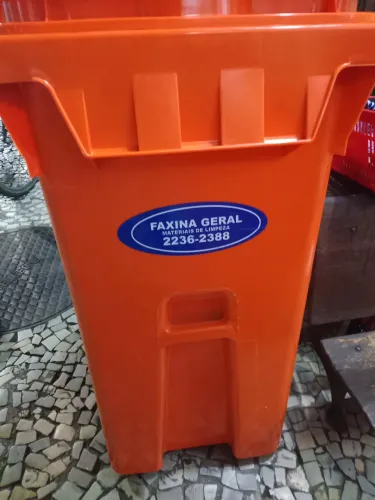 Lixeira TIPO COMLURB grande laranja