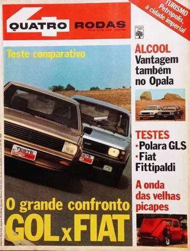 Revista Quatro Rodas 1980 - Gol x Fiat 147, Polara GLS, Opala, pickups antigas