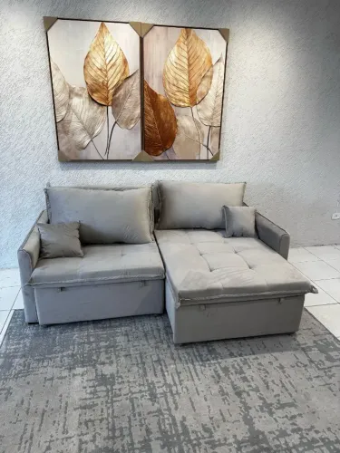 sofa cama sem caixa suede bege 