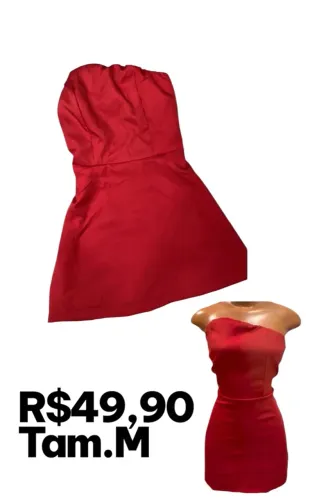 Vestido Vermelho Tubinho - Tam. M