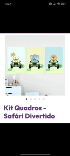 Kit Quadros Safári Divertido