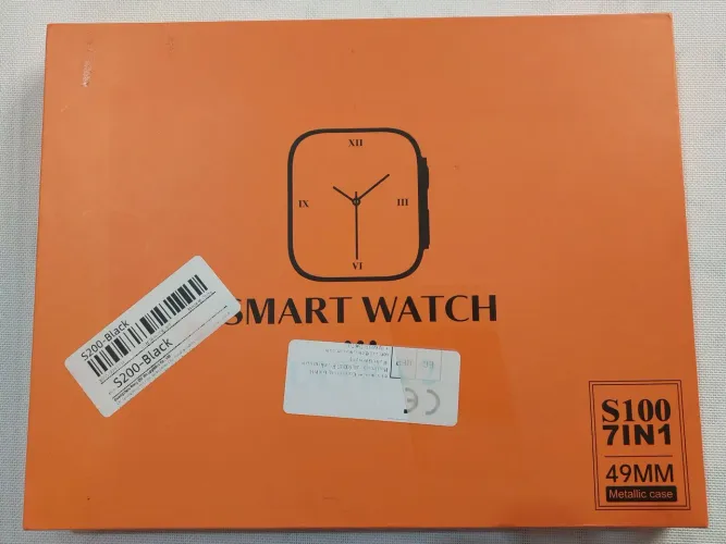 Smartwatch S200 Ultra com estojo protetor, 7 pulseiras de relógio, tela circular Amoled