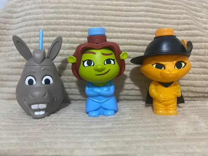 Copos do Giraffas Shrek - Burro, Gato, Fiona