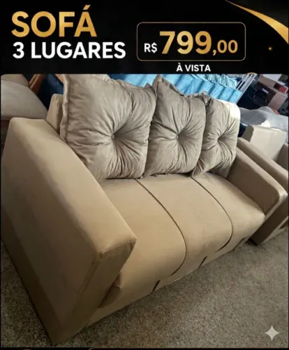 Super Oferta Imperdível de Sofá 3 lugares Com Almofadas!!