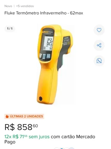 Termômetro Fluke 62max infravermelho 