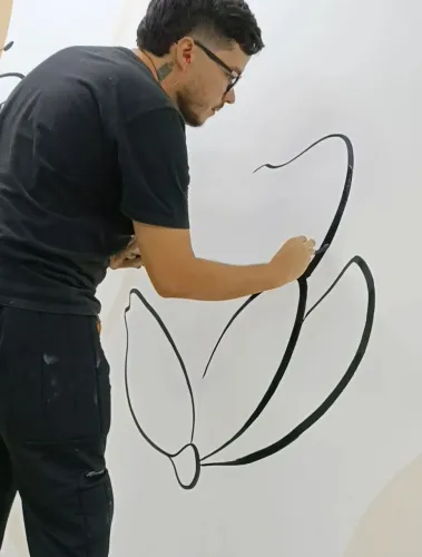 Letreiro e pintura arte parede