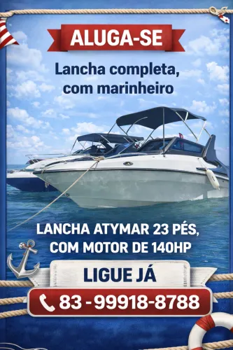 LANCHA PARA LOCAÇÃO - LANCHA 23 PÉS COMPLETA