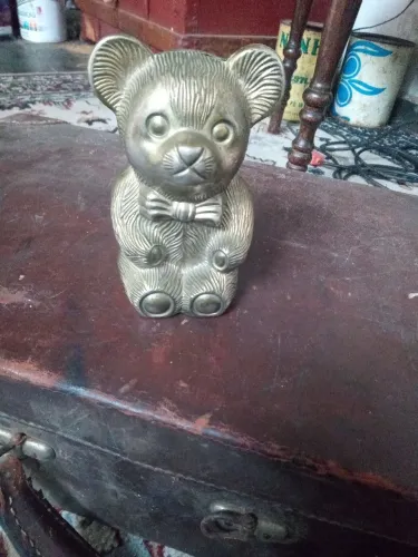 Cofrinho de urso de metal,anos 60.