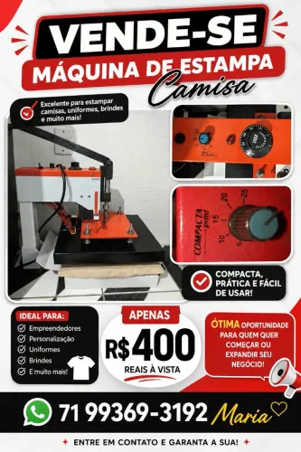 Máquina de estampa camisa e chinelo