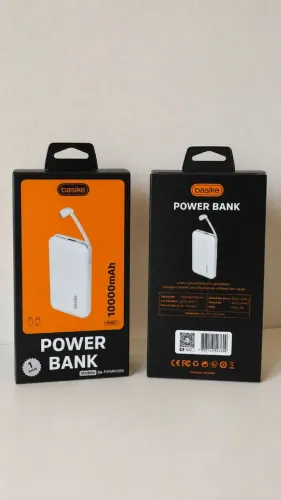 Power Bank Basike 10000mAh Branco - Cabo Micro Embutido + USB - Novo Lacrado