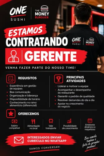 Vaga para Gerente de restaurante