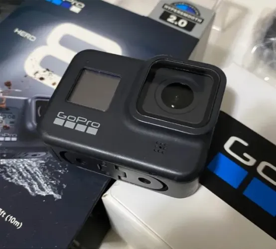 GoPro HERO 8 Black+Cartão 64+2bateria+carregador duplo +pau selfie+case tanque+Acessórios