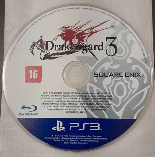 Drakengard 3 p/ PS3 em mídia física (somente o disco)