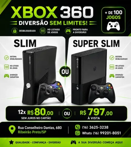 Xbox 360 Desbloqueado + hd Lotado de Jogos / Semi Novo