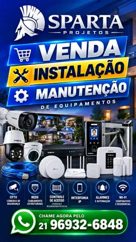 Venda, manutenção e instalação de equipamentos de Segurança Eletrônica, Redes e Automação