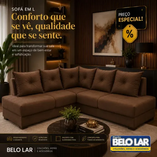 Sofá de canto em L