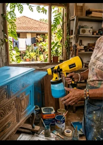 Pistola de Pintura Elétrica HVLP 550W Vollekz 127v Nova