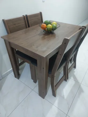 Mesa de Jantar Retangular Indekes Salvia com 4 Cadeiras
