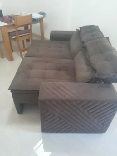 Sofá retrátil 3 lugares Marrom