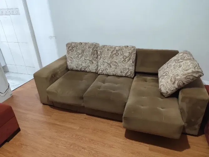 Sofá Retrátil 6 Lugares com chaise retrátil