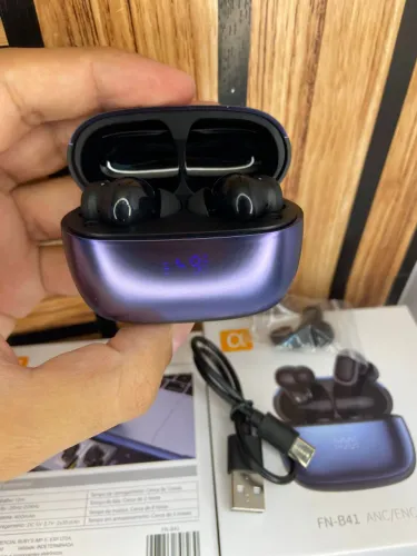 Fone de Ouvido Bluetooth FN B41 Wireless ANC ENC A Gold Pro plus