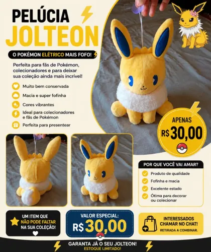 ? PELÚCIA DO POKÉMON JOLTEON ?