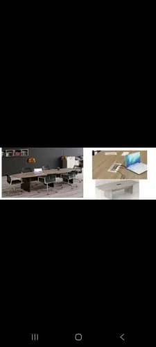 MESA DE REUNIÃO - SEMI OVAL - COM CAIXA DE TOMADA