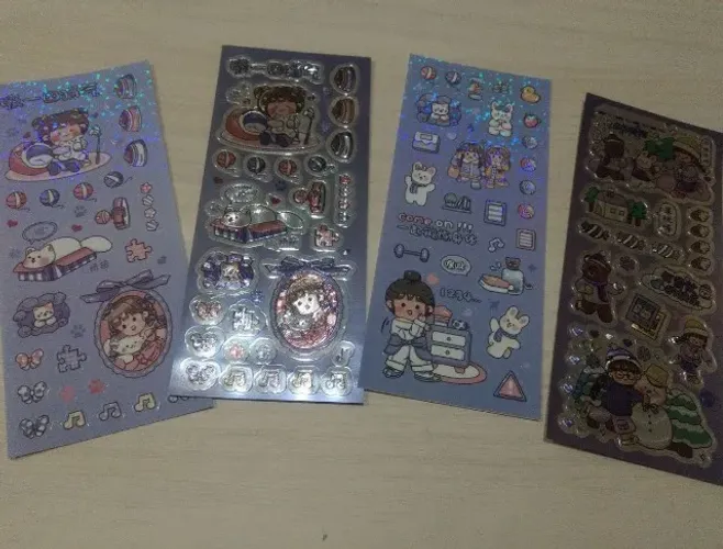 Kit cartela de adesivos roxinho