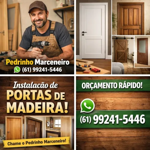 ? Pedrinho Marceneiro | Instalação de Portas de Madeira