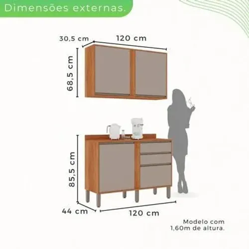 Combo Balcão 1,20 + aéreo 1,20