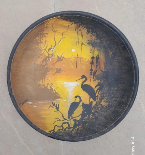 Prato de parede regional decorativo em cerâmica - diâmetro  31,5 cm