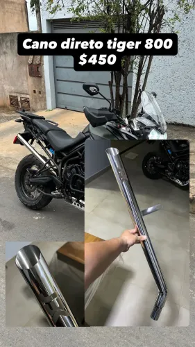 Escapamento direito Tiger 800 só o cano