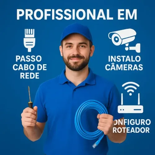 Instalação de cabo de rede