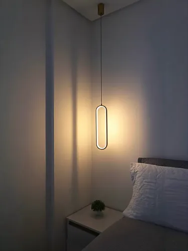 Luminária Pendente Oval Dourada