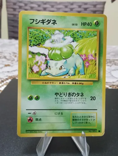 Carta Pokémon tcg do Bulbassaur 001 base set ano 1996