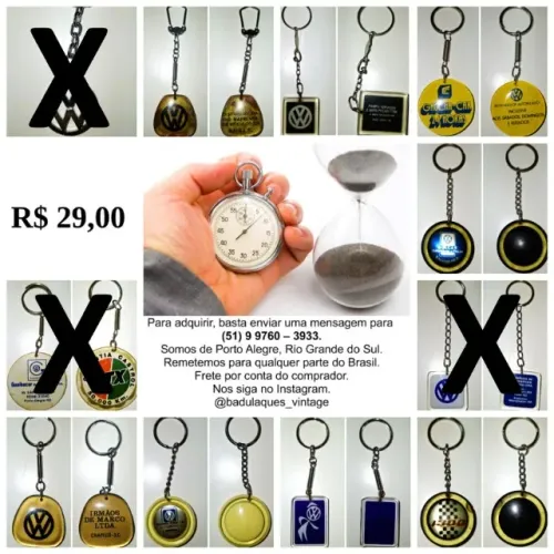 Chaveiros Antigos de Concessionárias Volkswagen - VW.
