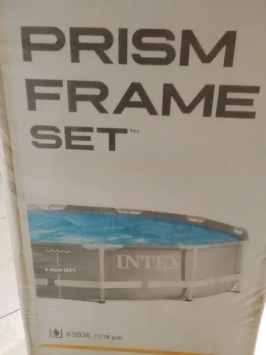 Piscina intex prism frame ( cinza mais resistente) 6500 l, + capa + forro. Nova na caixa.