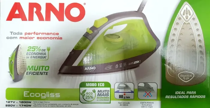 ARNO FERRO VAPOR ECOGLISS (NOVO NA CAIXA)