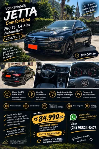 Volkswagen Jetta Comfort. 250 TSI 1.4 Flex 16V Aut. 2018