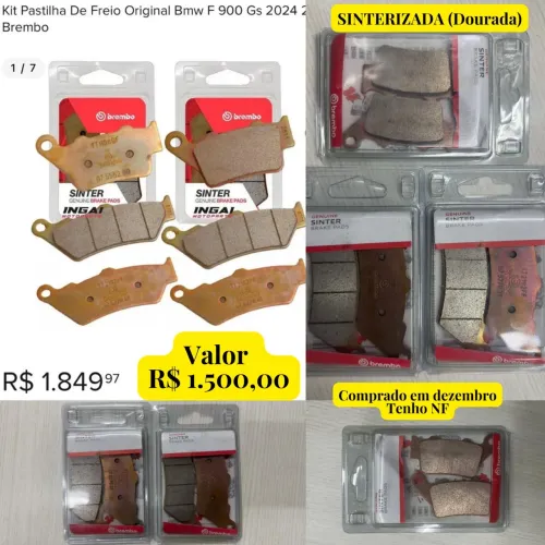 KIT pastilha de freio Brembo original BMW F850 GS ADV e F900 GS ADV