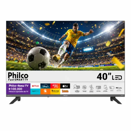 Smart TV 40" Philco Roku TV HDR10 | Dolby Áudio, Nova Lacrada
