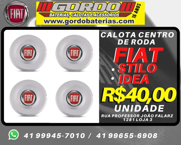 Calota centro de roda Fiat Stilo e Idea. R$40,00 a unidade. Entrega em Curitiba e região 