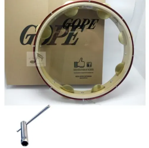 Pandeiro Linha Leve 12" Poleg Profiss Ferragens Cereja Pele Cristal - Gope