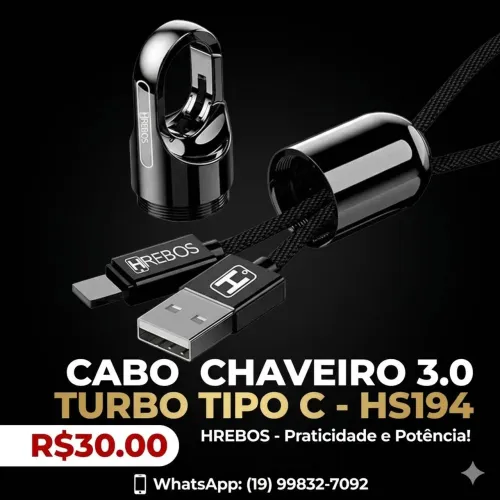 Cabo usb tipo c