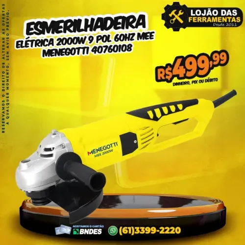 Esmerilhadeira 2000w 9 Pol 60Hz MEE Menegotti 40760108