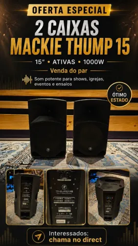 Caixas de Som: Par Mackie Thump 15 Ativas - 1000W de Potência
