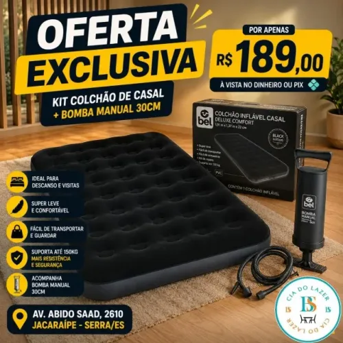 Colchão de Casal + Bomba Inflável 